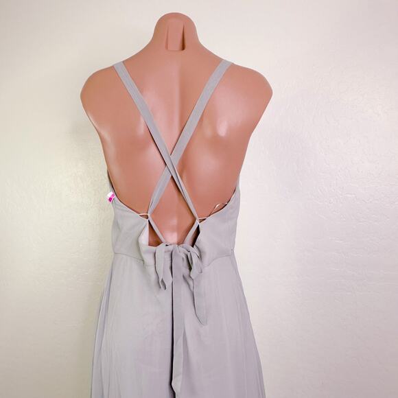 Birdy Grey Moni Convertible Bridesmaid Maxi Gown Dress Dove Gray Large NWT - Picture 8 of 12